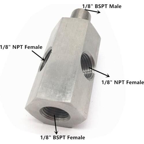 1/8in BSPT Oil Pressure Sensor Tee to NPT Adapter Turbo Supply Durable
