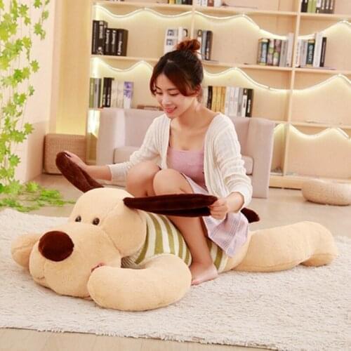 1PC 70/95/110cm Kawaii Stuffed Soft Plush Toy Giant Lies Prone Dog Doll Cute Pillow Creative Dolls Kids Toys Birthday Gift