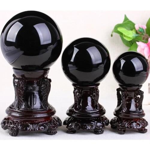 1PC A Natural Obsidian Stone Crystal Ball Home Decoration Ball Diviner Circular Crystals Wedding Photography Accessories