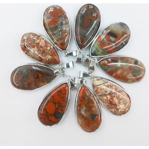 1pc Natural Agates Stone Drop Shape Metal Edging Pendant Chain for Charm Women Jewelry Making DIY Hot Necklace Accessories Wicca