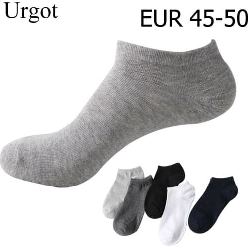 Urgot 10 Pcs=5 Pairs Mens Cotton Socks Large Big Plus Size 45,46,49,50 Business Ankle Socks Classic Sox Meias Calcetines Hombre
