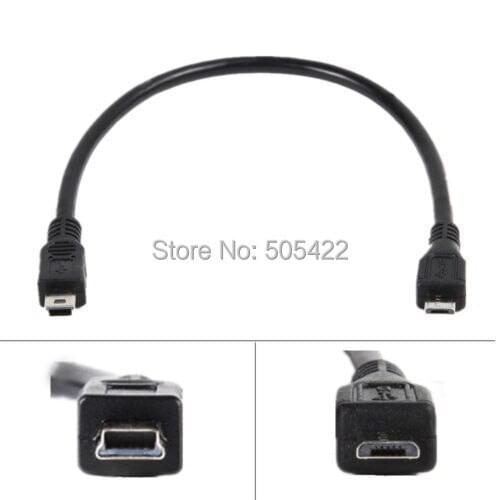 100pcs/lot Micro USB 5 pin Male To Mini USB 5 Pin Male Adapter Converter Data Cord Cable