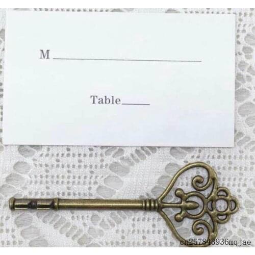 100pcs Key Shaped Card Name Clips Party Wedding Decoration Name Card Holders Table Picture Photo Clip Wedding Gift Favors