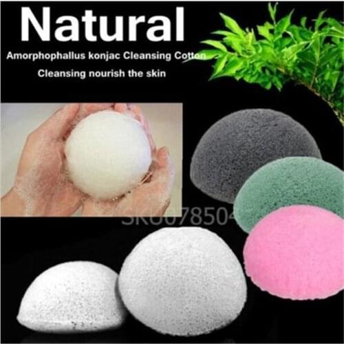 2pcs 4Colors Health Beauty Natural Konjac Konnyaku Facial Puff maquillaje Face Washing cusmestic Cleaning Sponge pad Makeup puff