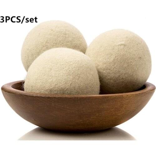 3pcs 100% Organic Reusable Wrinkles Handmade Dryer Balls Saves Drying Time & Chemical Free Felt laundry ball Wool felt dry ball