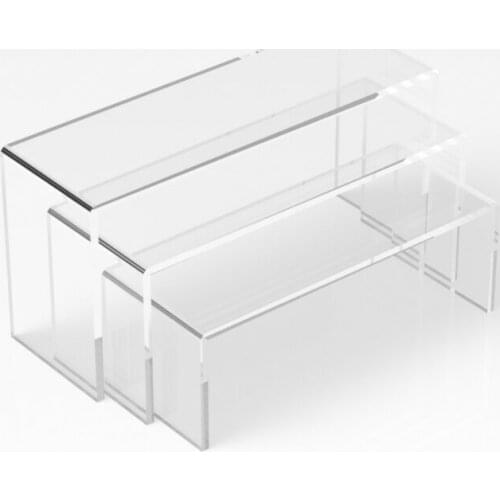 3Pcs/Set 3mm Acrylic U Type Counter Window Hats Car Toy Glasses Display Stand Cabinet Jewelry Storage Rack Shelf Home Organizer