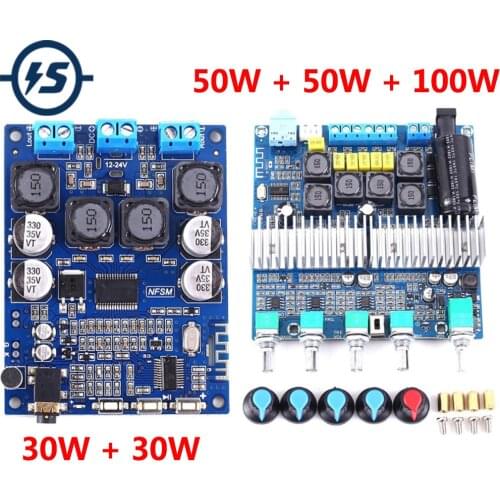 AUX Bluetooth 5.0 Stereo Amplifier Module Audio Receiver MP3 Decoder DC 12V 24V TPA3118 30W+30W TPA3116 50W+50W+100W