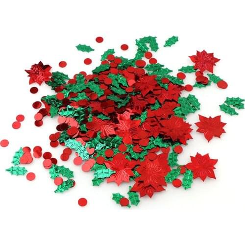 22style 15g Mix Size Mix Color Christmas Snowflake Tree Santa Claus Confetti Tinfoil Sequins Christmas Gift For Home Decoration