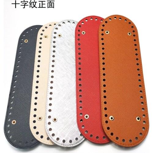 26x8cm Bag Bottom Oval Leather Bottoms with Holes Bag Accessories DIY Part PU Glossy for Handbag Crossbody Messenger Bags