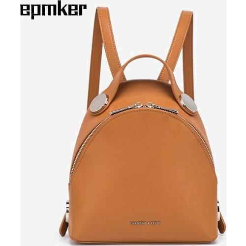 EPMKER Women Small Backpack with Charger 2021 Leather Womens Shoulder Bag Purses and Backpack Fashion Backpacks Brown Bags
