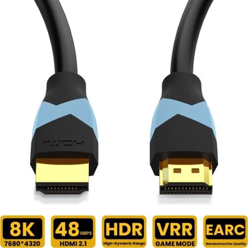 HDMI-compatible 2.1 Cable 8K HD High Speed 8K 60Hz VRR HDR 48Gbps Cable Splitter Cable For Video PC Laptop TV Box PS4 DP