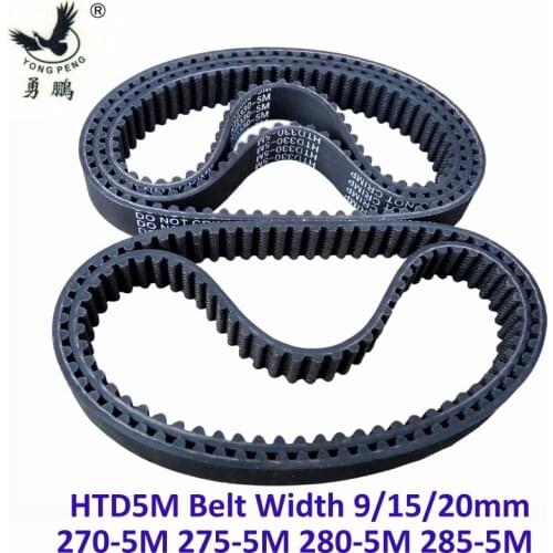 HTD5M Timing belt C=270/275/280/285 width 15/20/25mm Teeth 54 55 56 57 5M synchronous pulley Belt HTD270-5M 275-5M 280-5M 285-5M