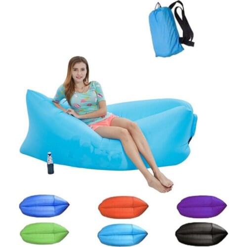 Camping Inflatable Sofa Lazy Bag 3 Season Ultralight Down Sleeping Bag Air Bed Inflatable Sofa Lounger Trending Products 2021