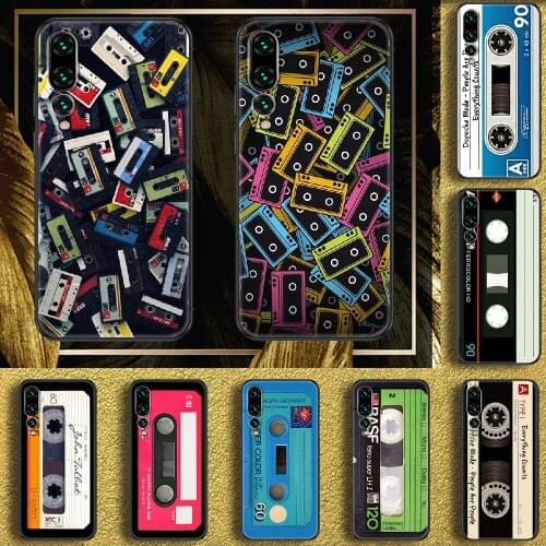 Old Tape Classical Cassette Phone case For Huawei P Mate P10 P20 P30 P40 10 20 Smart Z Pro Lite 2019 black tpu bumper trend