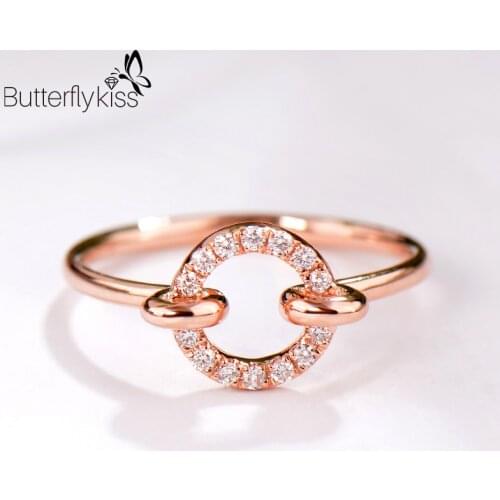 BK 18k Rose Gold Moissanite Rings For Women 1.92g Genuine Gold 585 Natural Gemstone Wedding Engagement Unique Design Jewelry