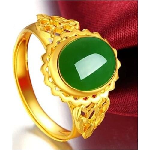 Natural Green Chalcedony Hand Carved Water Drop Ring Fashion Jewelry 925 Silver Inlaid Agate Ring for Women