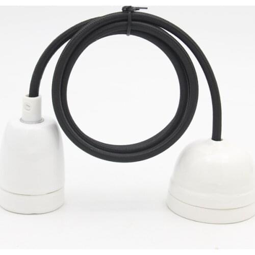 E27 Ceramic Lamp Holde Pendant Light Cord Set Wall Mount Porcelain Ceiling Rose