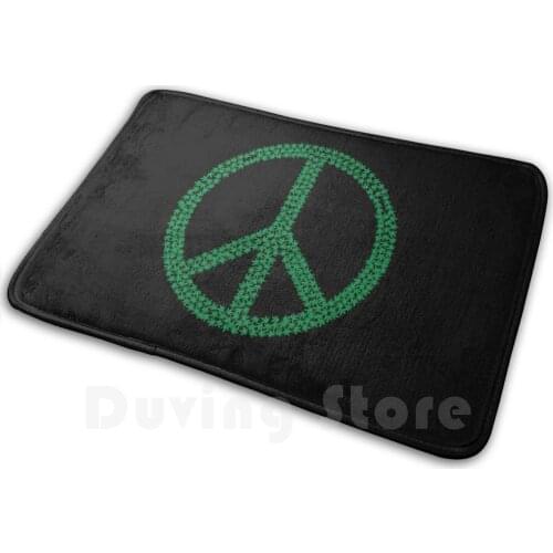 Peace And Love Carpet Mat Rug Cushion Soft Non - Slip The Peace Leaves Plants Pot Symbol Love Drug Hemp