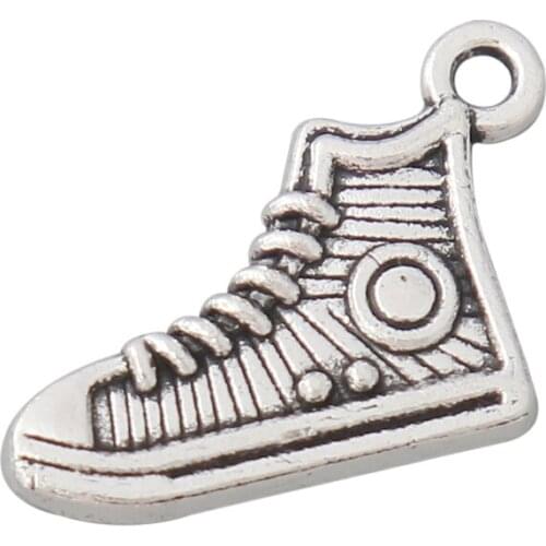 RAINXTAR Fashion Alloy Sport Sneaker Charms Runner Shoe Charms 13*17mm 100pcs AAC541