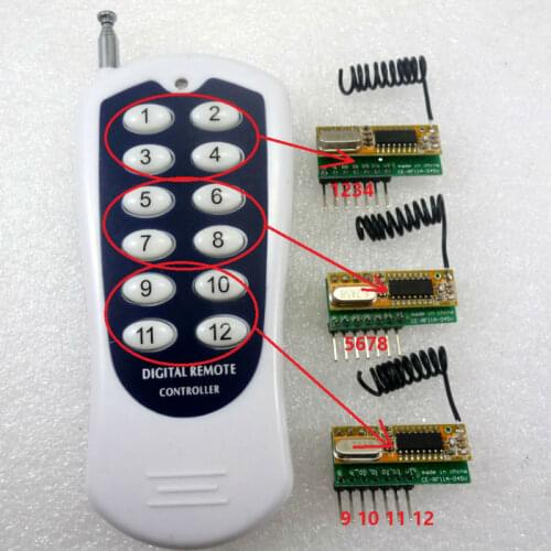 12CH Wireless Transceiver Codec RF Remote Control Module 3-5V Delay Receiver for Arduino UNO MEGA2560 DUE ZERO