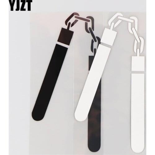 YJZT 8.4CM*17.1CM Nunchaku Weapon Car Stickers Pattern Vinyl Decals Personalized Decoration 1A-0457