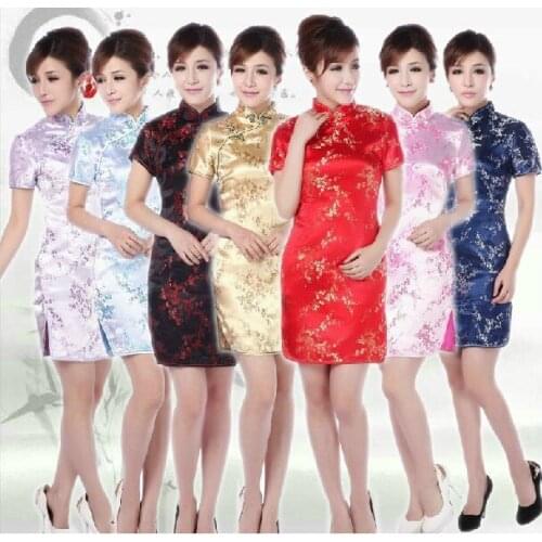 2019 New cheongsam Qipao women sexy dress Chinese New Year party slim evening dresses chi-pao clothing