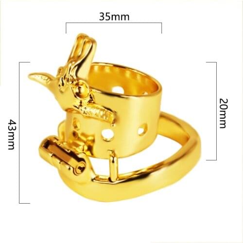 New Gold Penis Ring Metal Stainless Bull Head Male Chastity Device Locked Cock BDSM Play Cock Cages Sex Toys bondage
