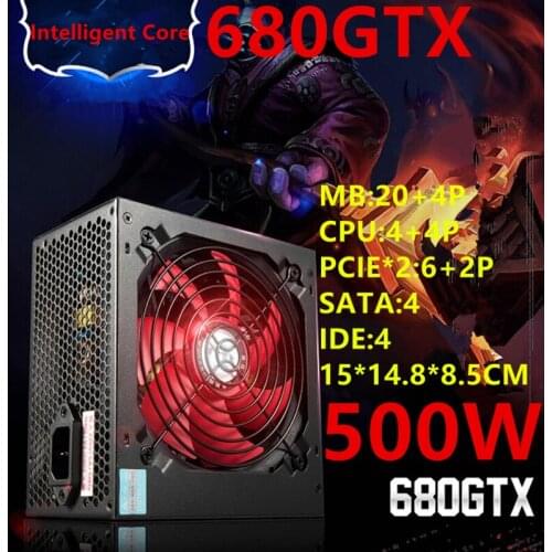 New PC PSU For Golden Field Brand Supporting Dorsal Line 1660 Game Video Card Rated 500W Peak 600W Power Supply 680GTX