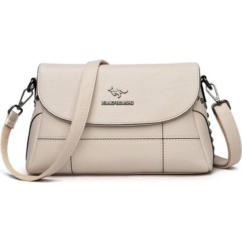 Luxury White Women Messenger Bags Female Leather Handbags Small Crossbody Bag For Women Shoulder Bags Famous Brand Designers New