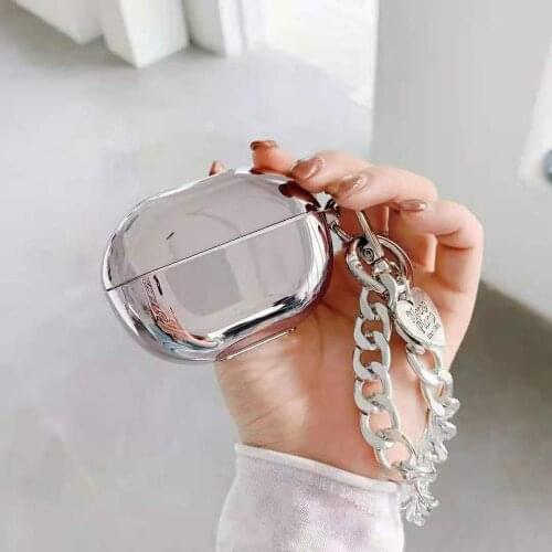 Luxury Plating For Huawei Freebuds Pro Case Smooth Box Soft Wireless Bluetooth Earphone Protect Cover Accessories Chain Bracelet