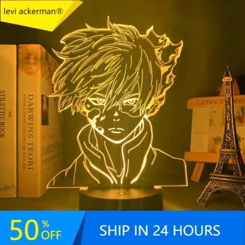 Anime My Hero Academia Shoto Todoroki Led Night Light Lamp for Room Deco Birthday Gift Shoto Todoroki 3d Lamp My Hero Academia