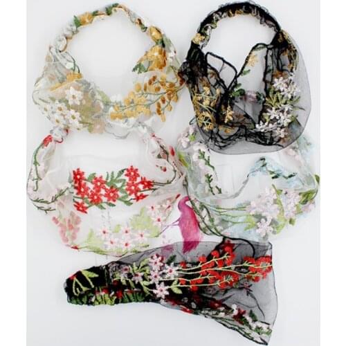 Net Yarn Lace Headband Fashion Embroidery Elastic Headscarf Small Fresh Outing Headband Headband Hair Accessories
