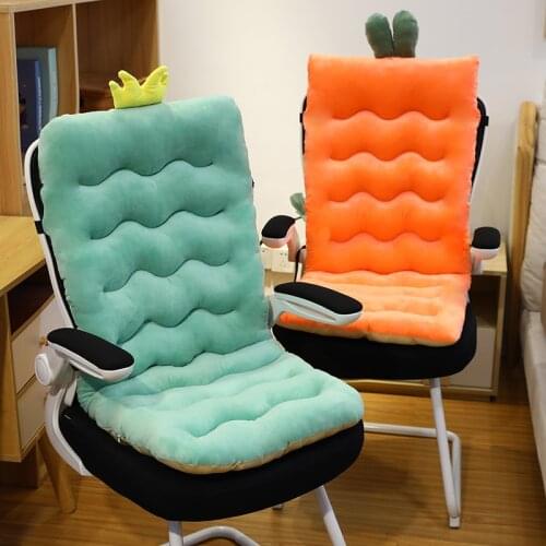 Kawaii Winter Solid Plush One-Piece Cushion Back Cushion Waist Office Student Chair Back Cushion Seat Cushion
