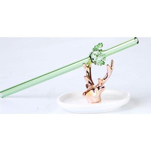 2Pcs Reusable Straw Clear Glass Straw Shape Straws for Bottle Mugs Jar