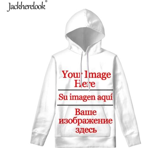Jackherelook Custom Image/Logo Design Print Autumn/Winter Unisex Hoodies for Womens Casual Pullover Sweatshirts Dropshipping