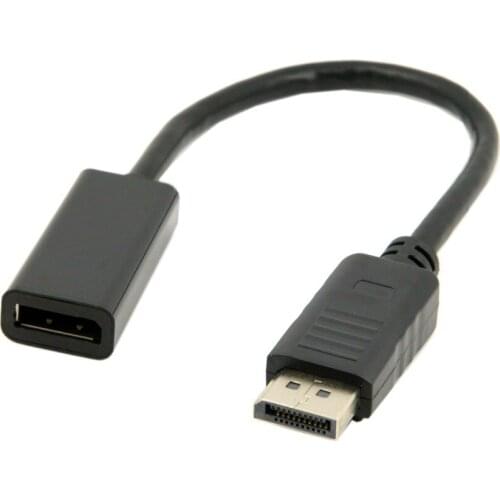 DP displayport male to female extension cable 20cm black color