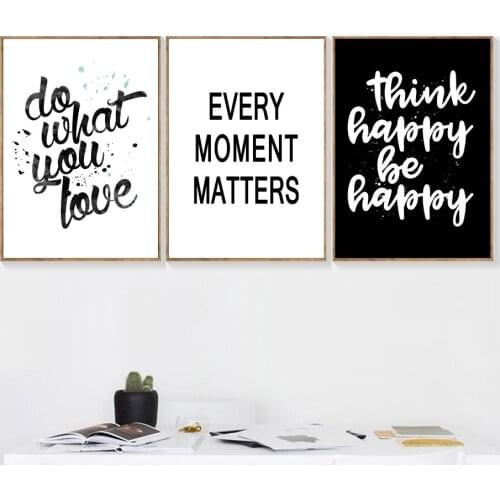 Inspiring Sentence Quotes Nordic Black White Posters And Prints Art Canvas Painting Wall Pictures For Living Room Home Decor