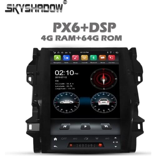 Vertical Tesla PX6 Car DVD Player DSP IPS Android 10.0 4GB Wifi RADIO GPS Bluetooth For Toyota Fortuner 4 Runner 2016-2018
