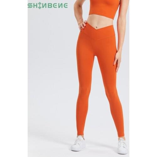 SHINBENE HI CLOUD 25" Cross Over Waist Yoga Pants Fitness Workout Leggings Women High Rise Solid Squat Proof Sport Gym Legging