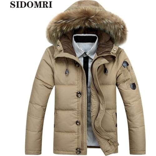 Winter Men Down Coat jacket white Duck Down coat Thick Warm Snow Parka Jacket Overcoat Windbreaker Hooded Warm Parkas