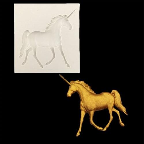1pc Chocolate Gumpaste Mold Barking Tool Unicorn horse Shape Cake Mold Silicone Mini Horse Cake Fondant Decorating Tools