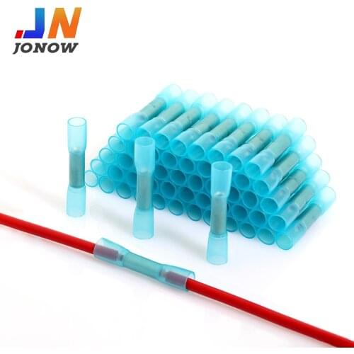 50PCS Waterproof Heat Shrink Butt Terminals Insulated Electrical Wire Connectors Kit Splice Cable Crimp Terminals Connector