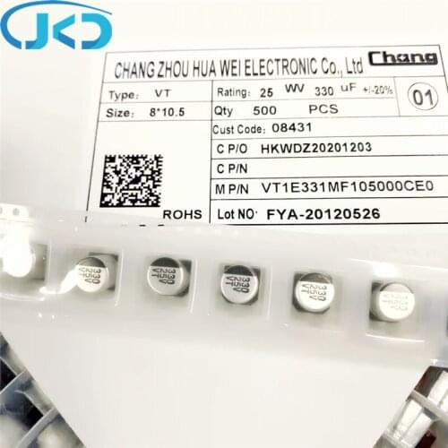 10pcs/20pcs/lot New 330uF 25V 8x10.5mm Super Low ESR 25V330uF SMD// Aluminum Electrolytic Capacitor High Quality 330UF25V SMD