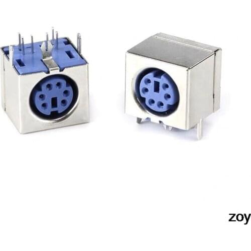 10pcs PS/2 6P Mini DIN Plug Female PCB Mouse Keyboard Connector Purple