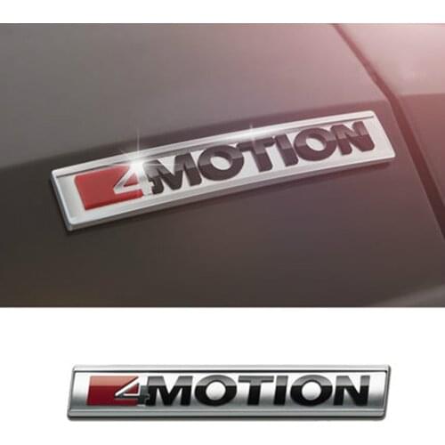 11x1.9cm Red 4Motion Trunk Decal Front Emblem for Volkswagen Tiguan Passat Bora Magotan CC B4 B6 ABS Chrome Exterior Decoration