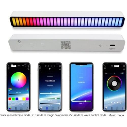 32 RGB Fantasy Color Light Voice-controlled Music Atmosphere Light APP Car Atmosphere Rhythm Light USB Color Light Pickup Light