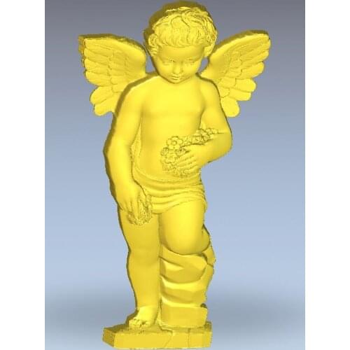 3d model relief for cnc in STL file format Angel_wilth_flowers