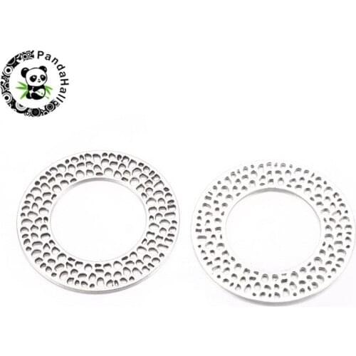 Pandahall 5/10pcs Tibetan Style Alloy Flat Round Large Pendants for Necklace Bracelets Jewelry Making About 50x1.5mm