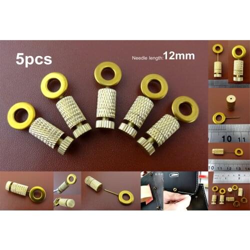 5pc 12mm Leather Craft Sewing Stitching Suturing Positioning Fixing Located Pin Needles Tool Awl Knife Cutter Punch Chisel Edger