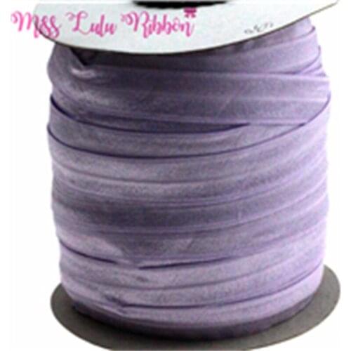 50 yards 5/8"16mm light orchid fold over elastic ribbon solid color matt foe handmade headband gift wrap wedding decoration